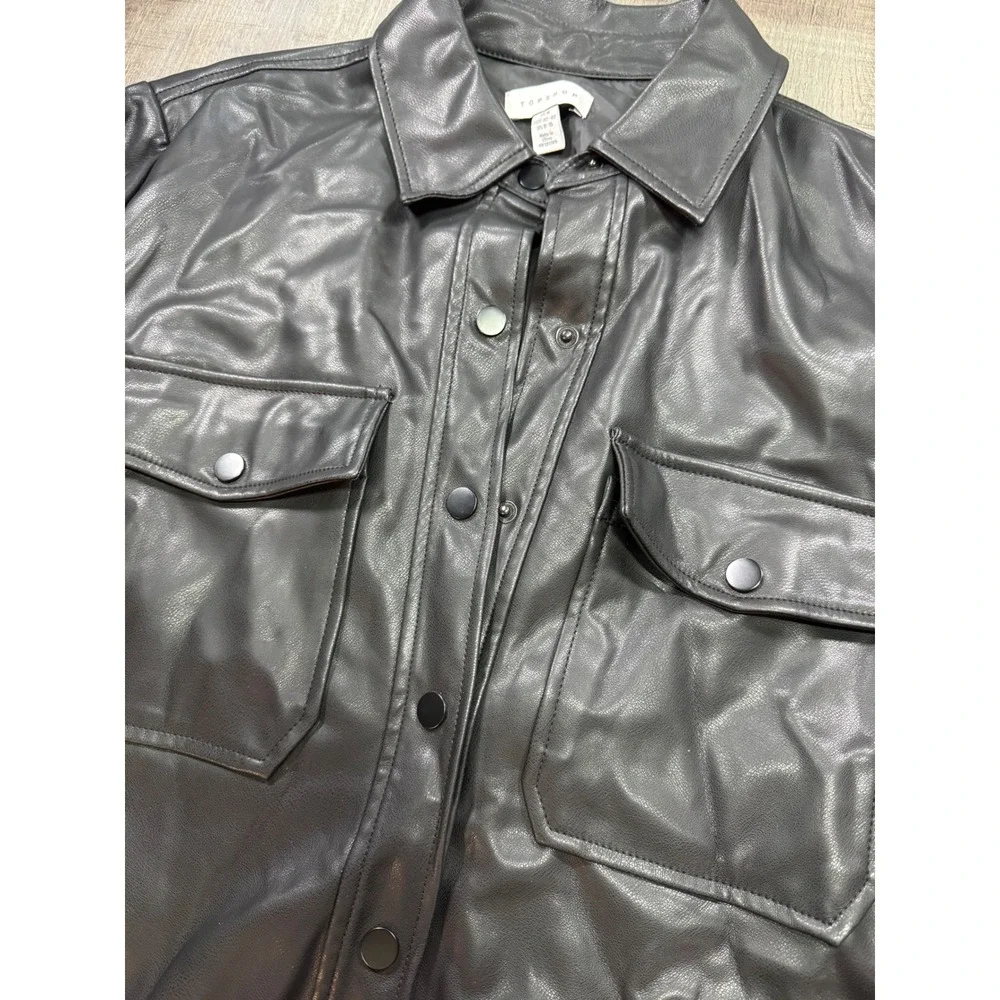 Topshop black faux
